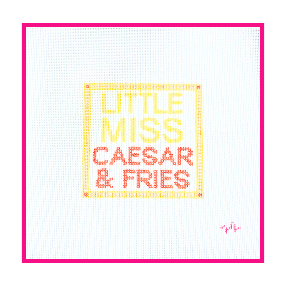 Little Miss Caesar & Fries Needlepoint Canvas