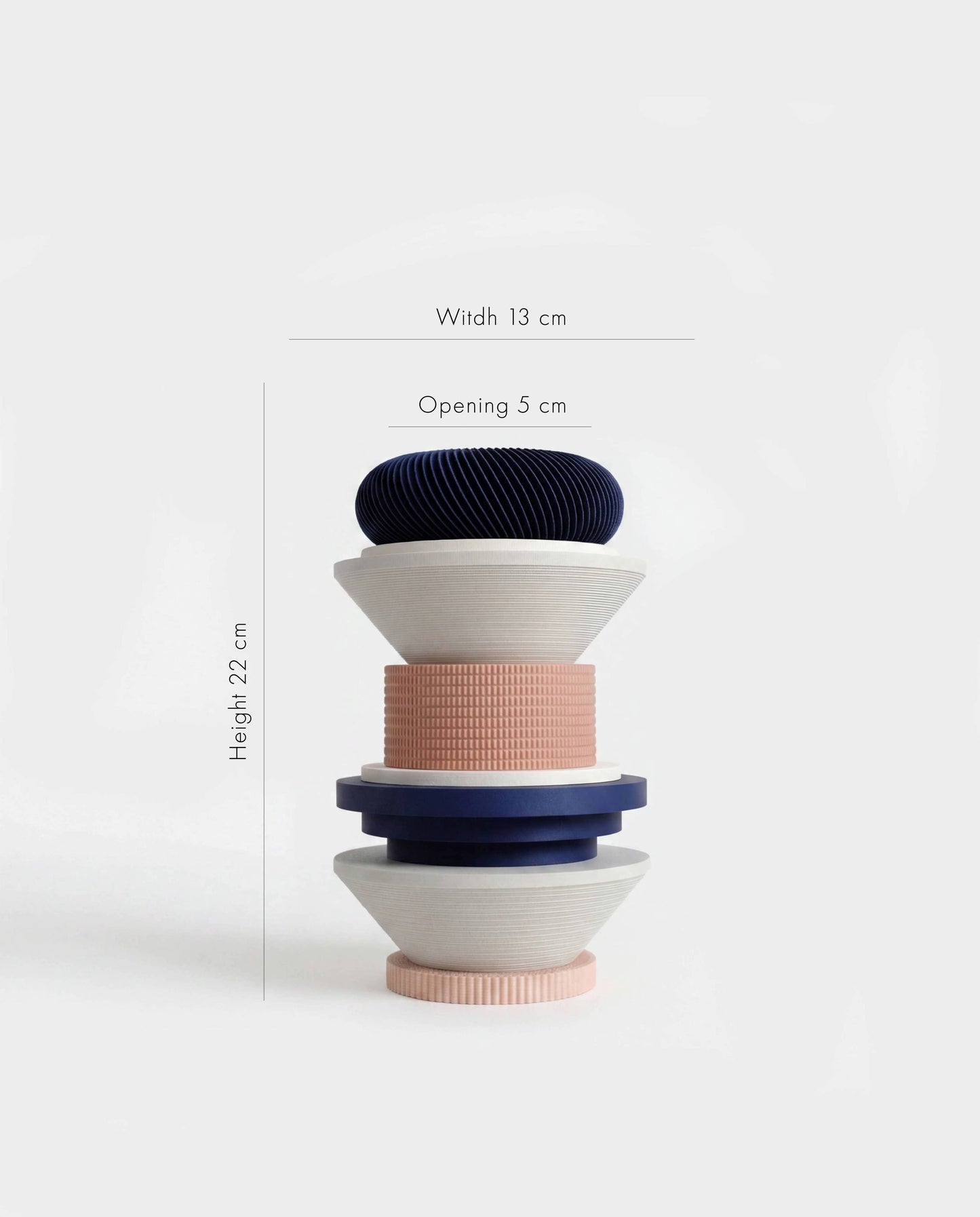 Totem Sculptural Vase - Cobalt Pink White - Statement Decor