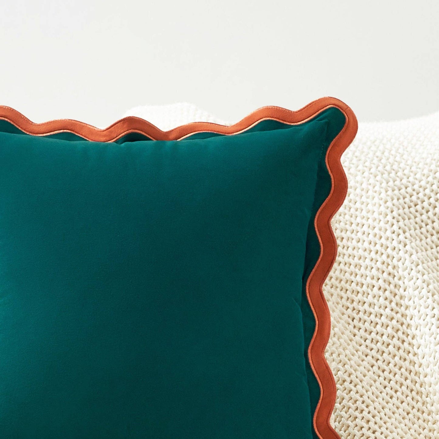 Maleku Pillow Covers Coral/Dark Teal 22"