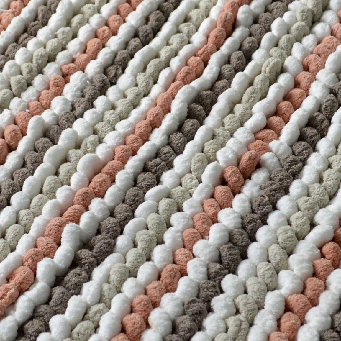 Striped Chunky Bobble Bath Mat - Super Soft & Absorbent
