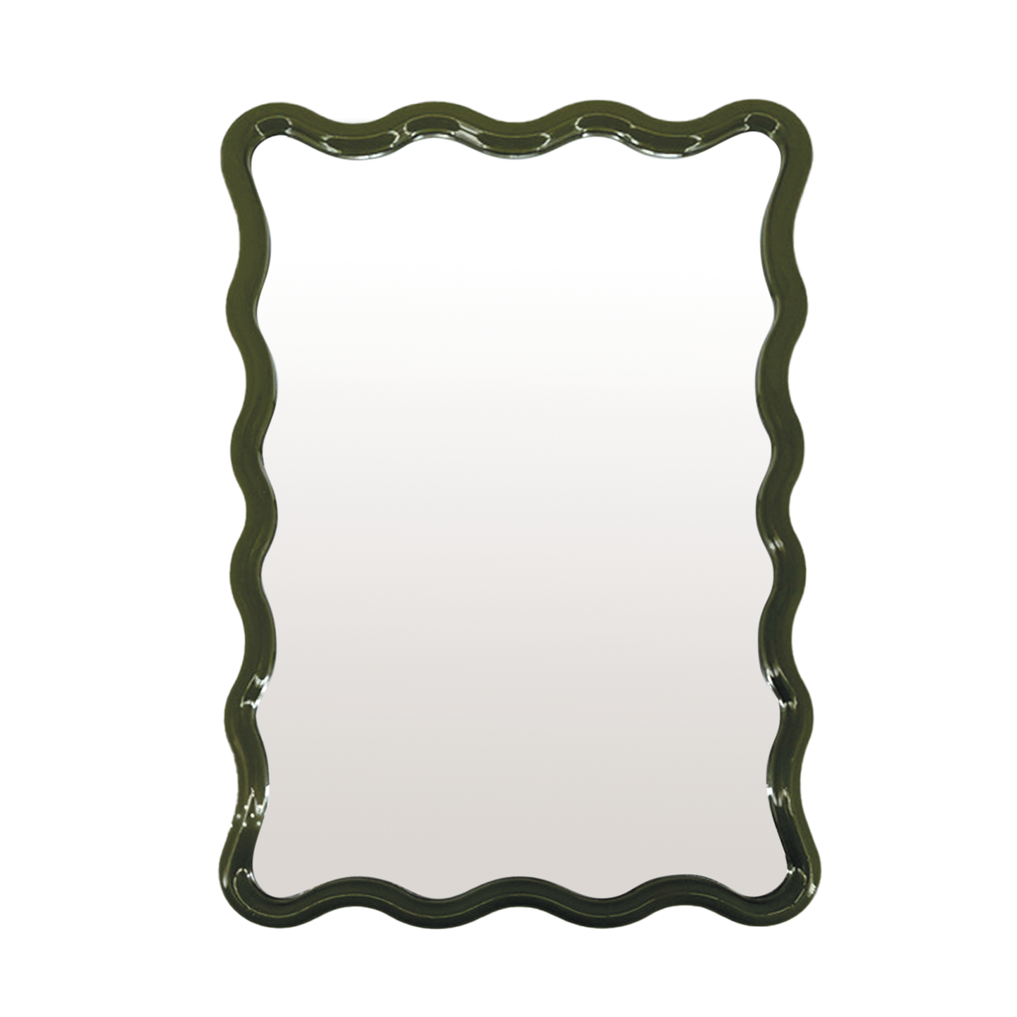 Large khaki wavy rectangular mirror L40 H60cm