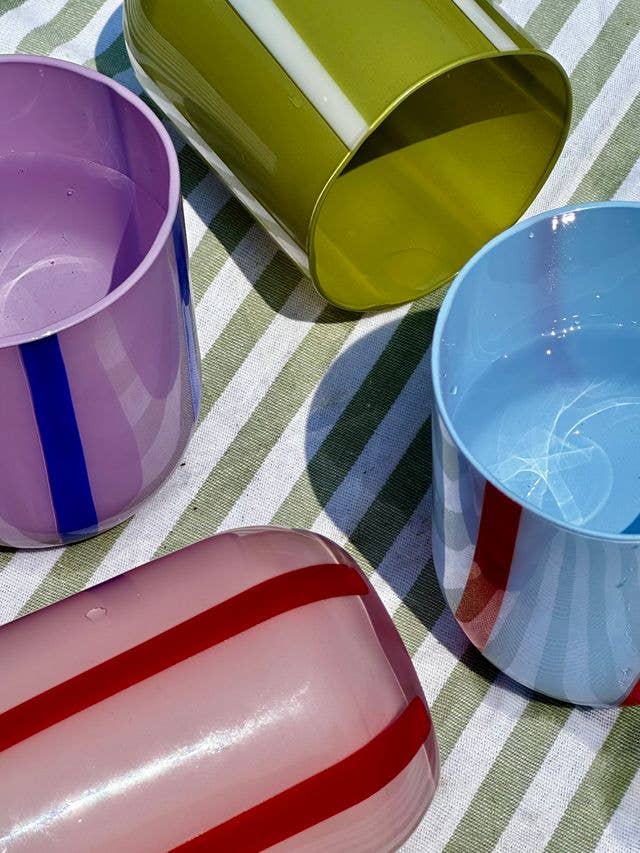 Atina Glassware - Pink & Red