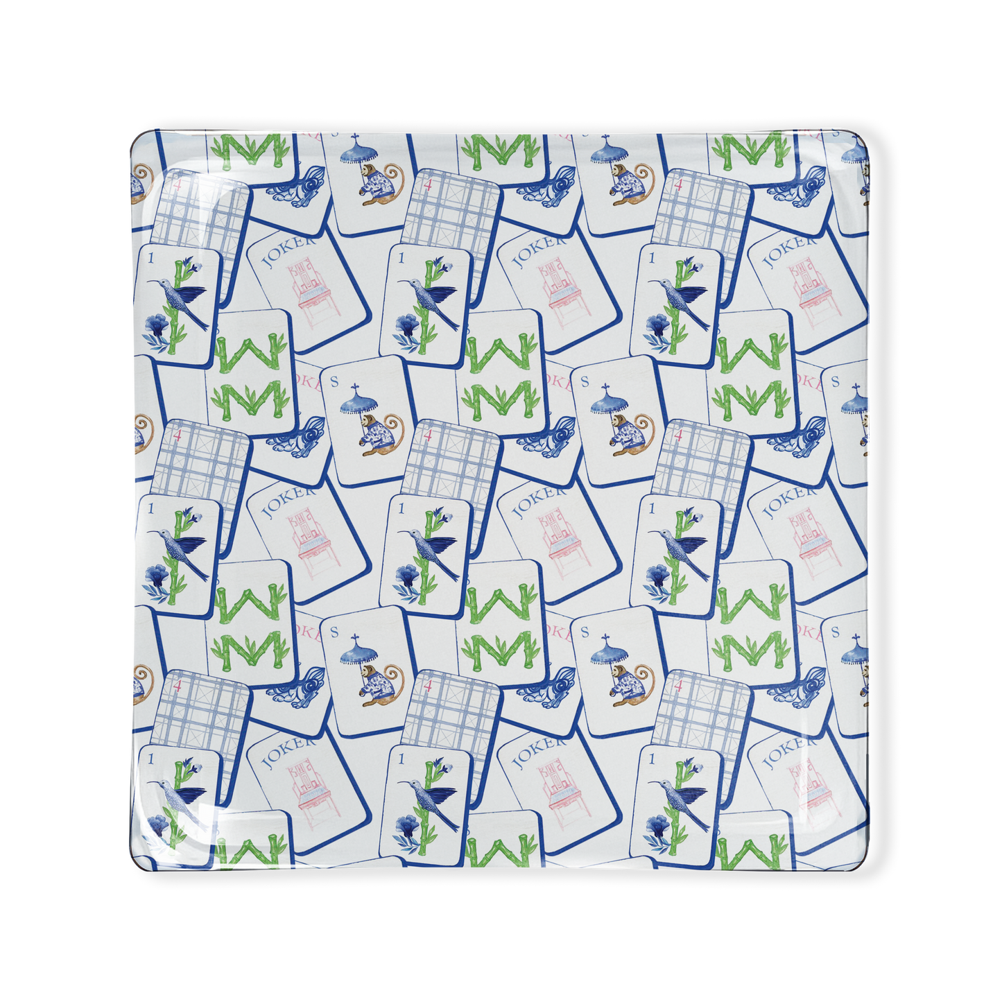 Glass Tray- Mahjong