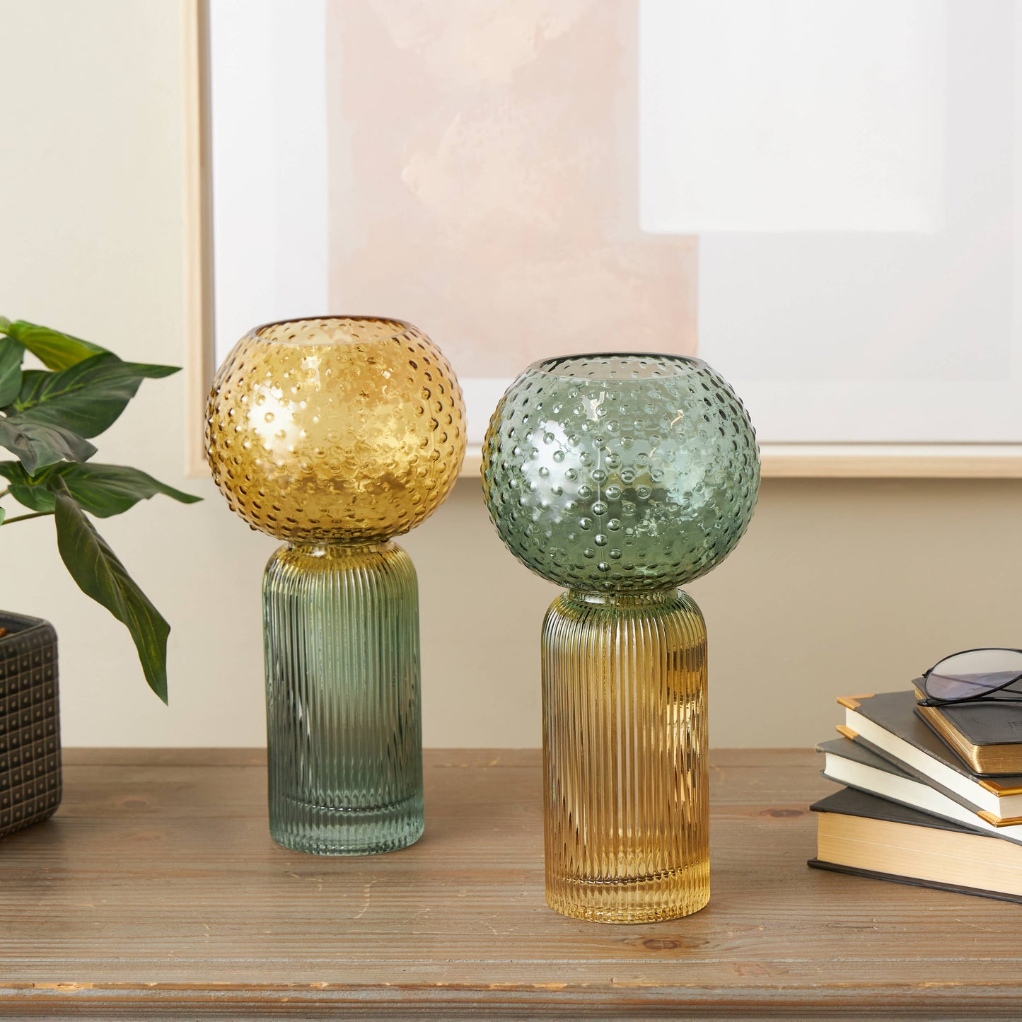 Eclectic Multi Colored Glass Vase