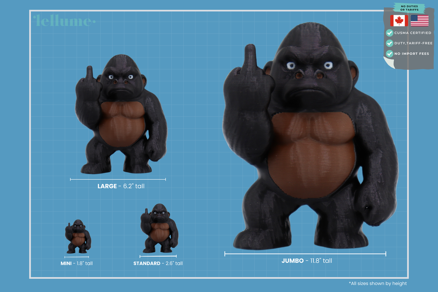 Gorilla Middle Finger Figurine, Funny Gag Gift