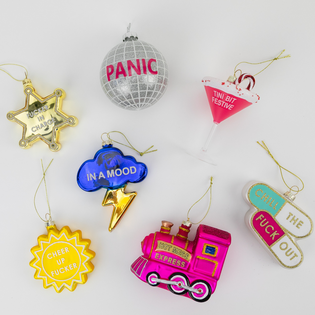 Hot Mess Express - Train Glass Ornament, Funny Holiday Gift