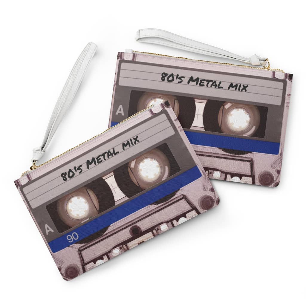 ’80s Metal Mix Cassette Clutch & Wristlet
