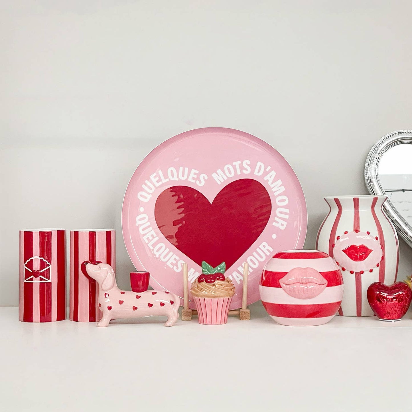 Kiss pink vase L15.5 D15 H12.3 cm