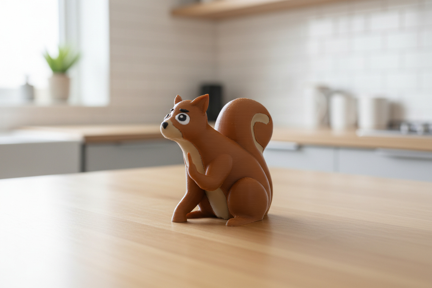 Squirrel Middle Finger Figurine 3D Printed