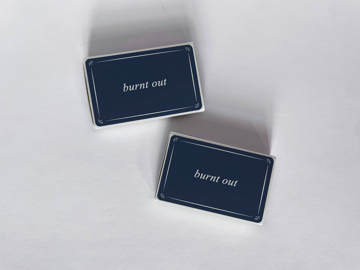 Burnt Out Navy Blue Matchbook