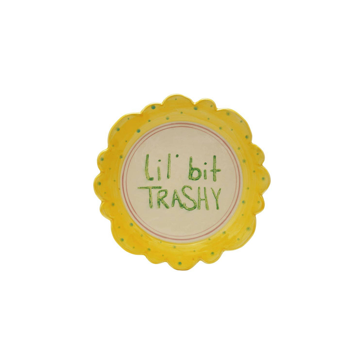 Lil’ Bit Trashy Hand-Painted Stoneware Plate