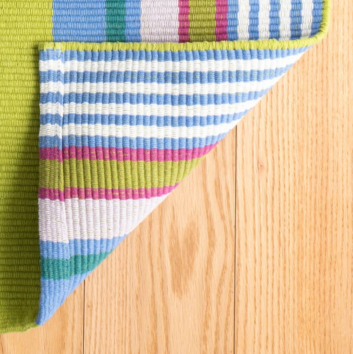 Mellie Stripe Handwoven Cotton Rug Door Mat | Multi 2x3