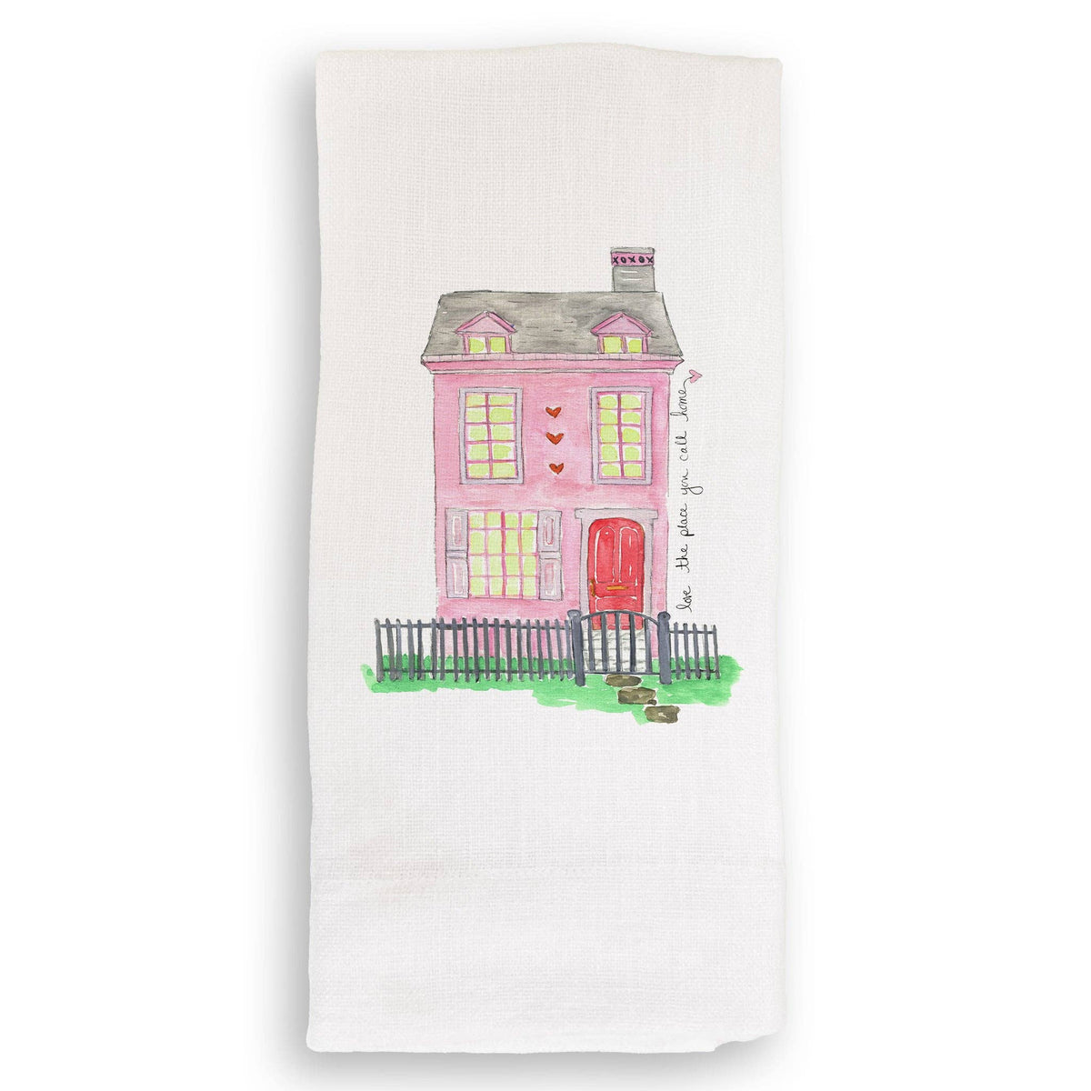 French Graffiti Love Home Cotton Dishtowel