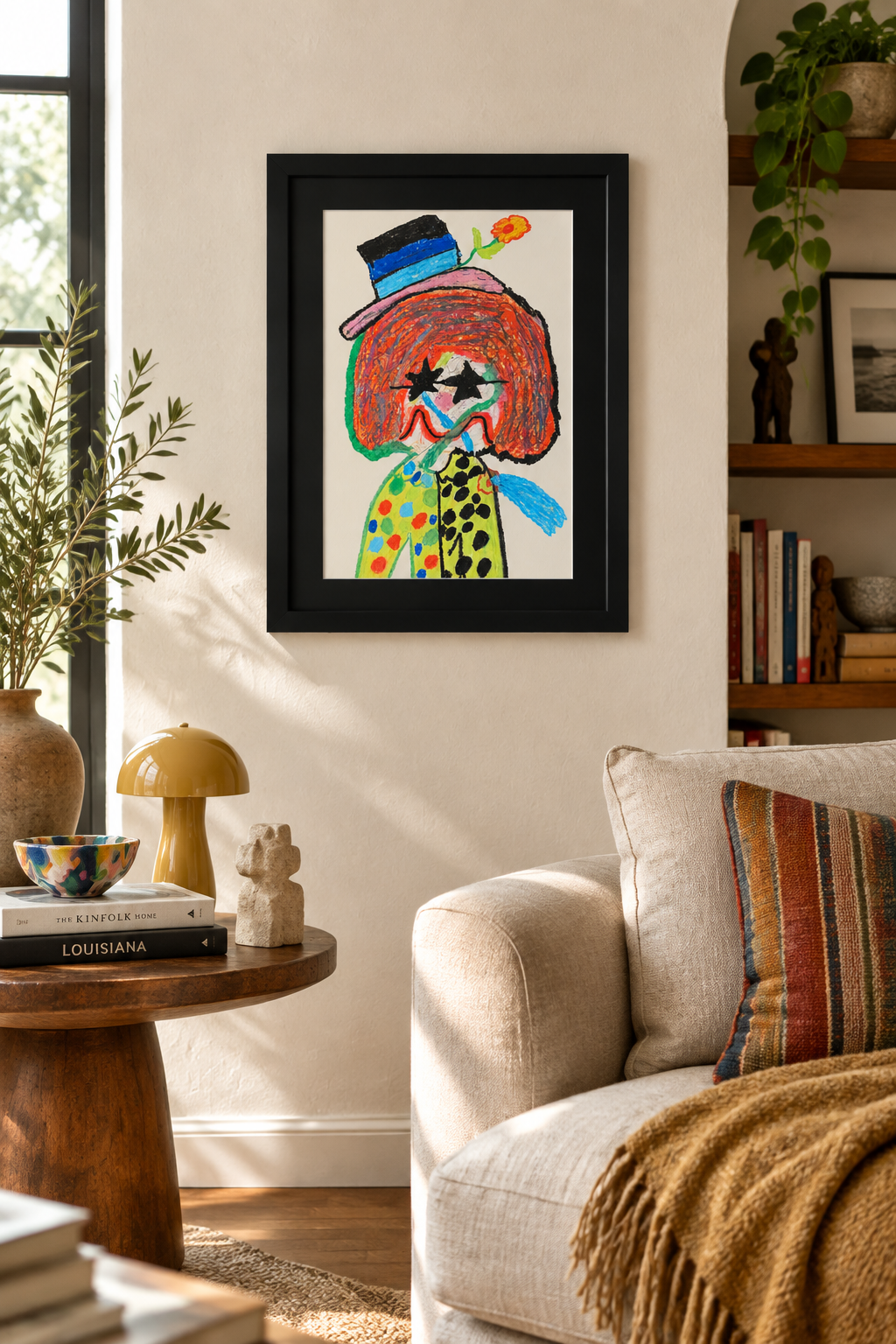 Kid's Clown Framed Art Print Lifestyle