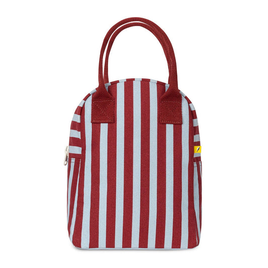 Fluf Awning Stripe Chili Pepper Organic Cotton Zipper Lunch Bag