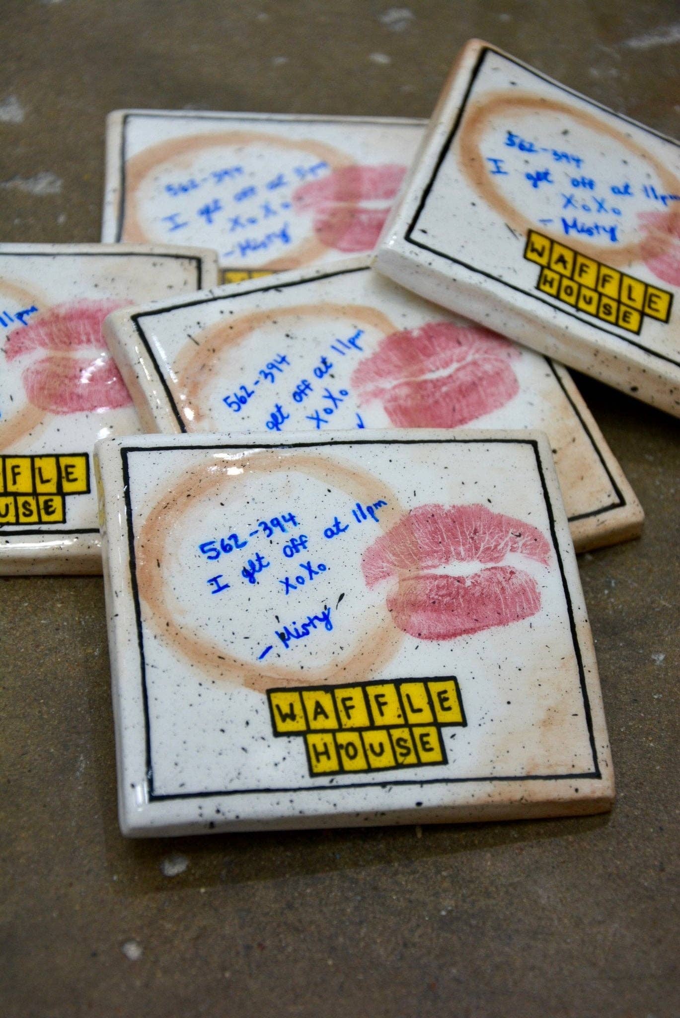 USED DINER NAPKIN COASTER