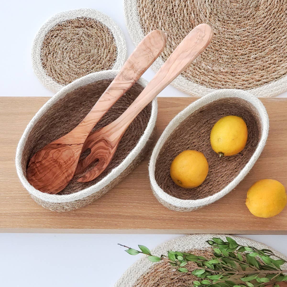 Handwoven Wicker Storage Basket • Savar Oval Bowl-Set of 3