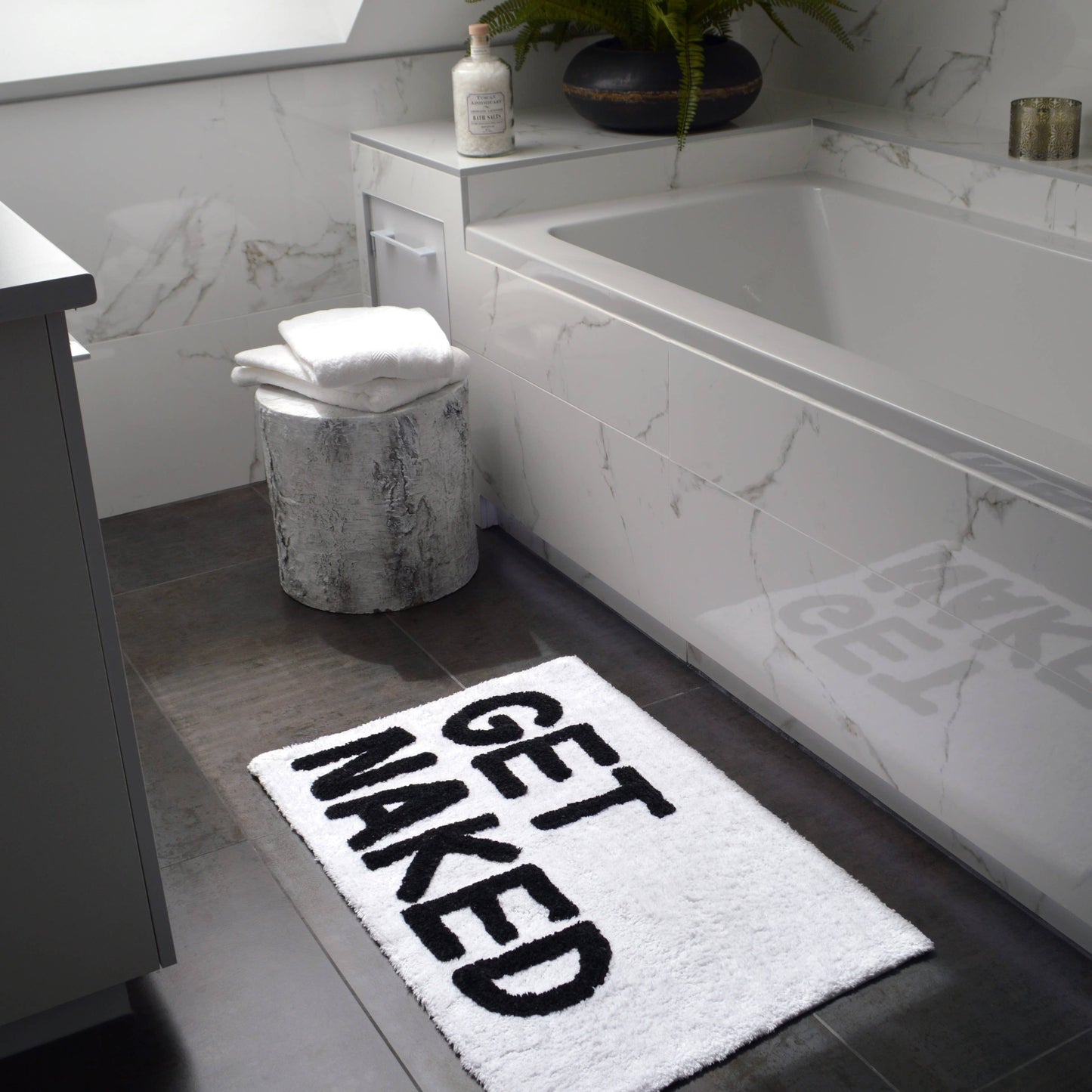 Get Naked Bath Mat - Non Slip Slogan Bathroom Rug