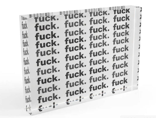 My Favorite F Word Crystal Block  Table Decor    
