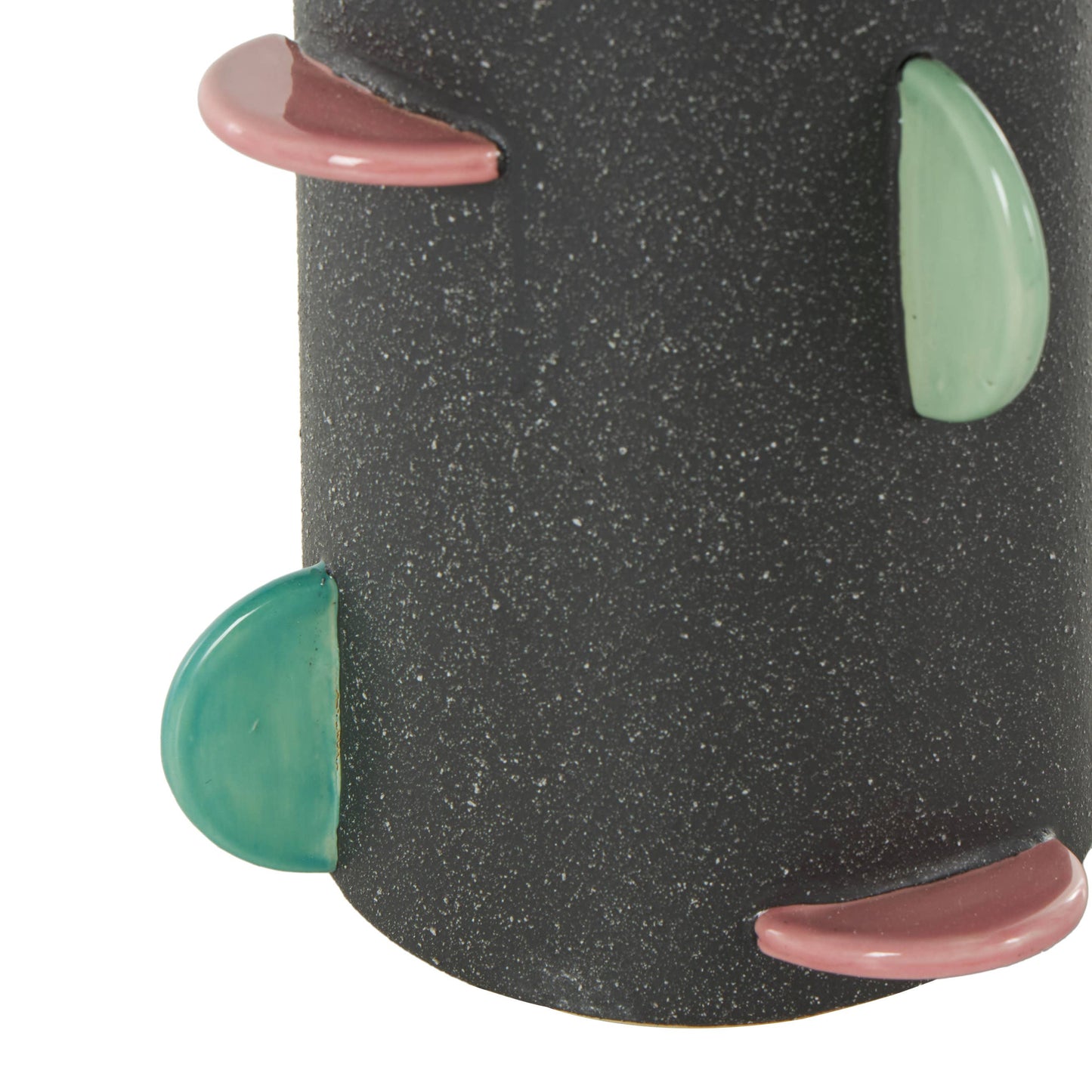 Eclectic Black Ceramic Decorative Vase