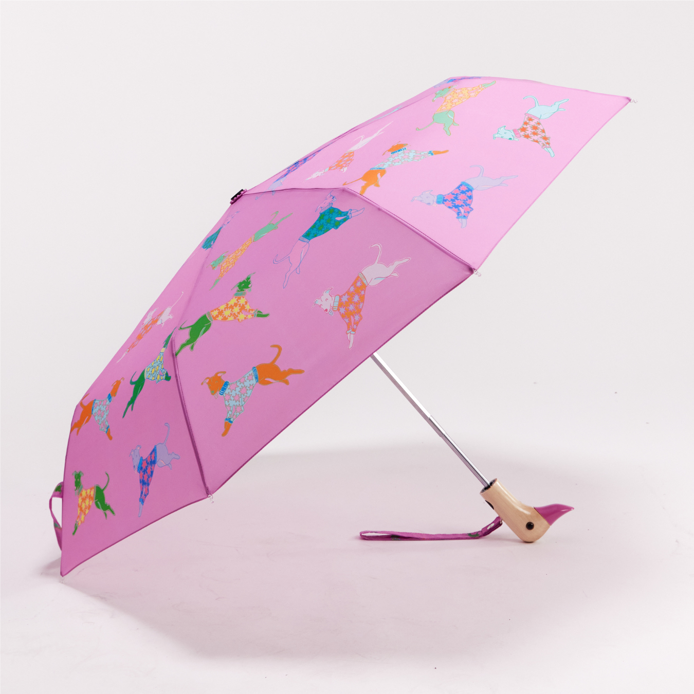Dogs in Blue & Pink Duckhead Umbrella