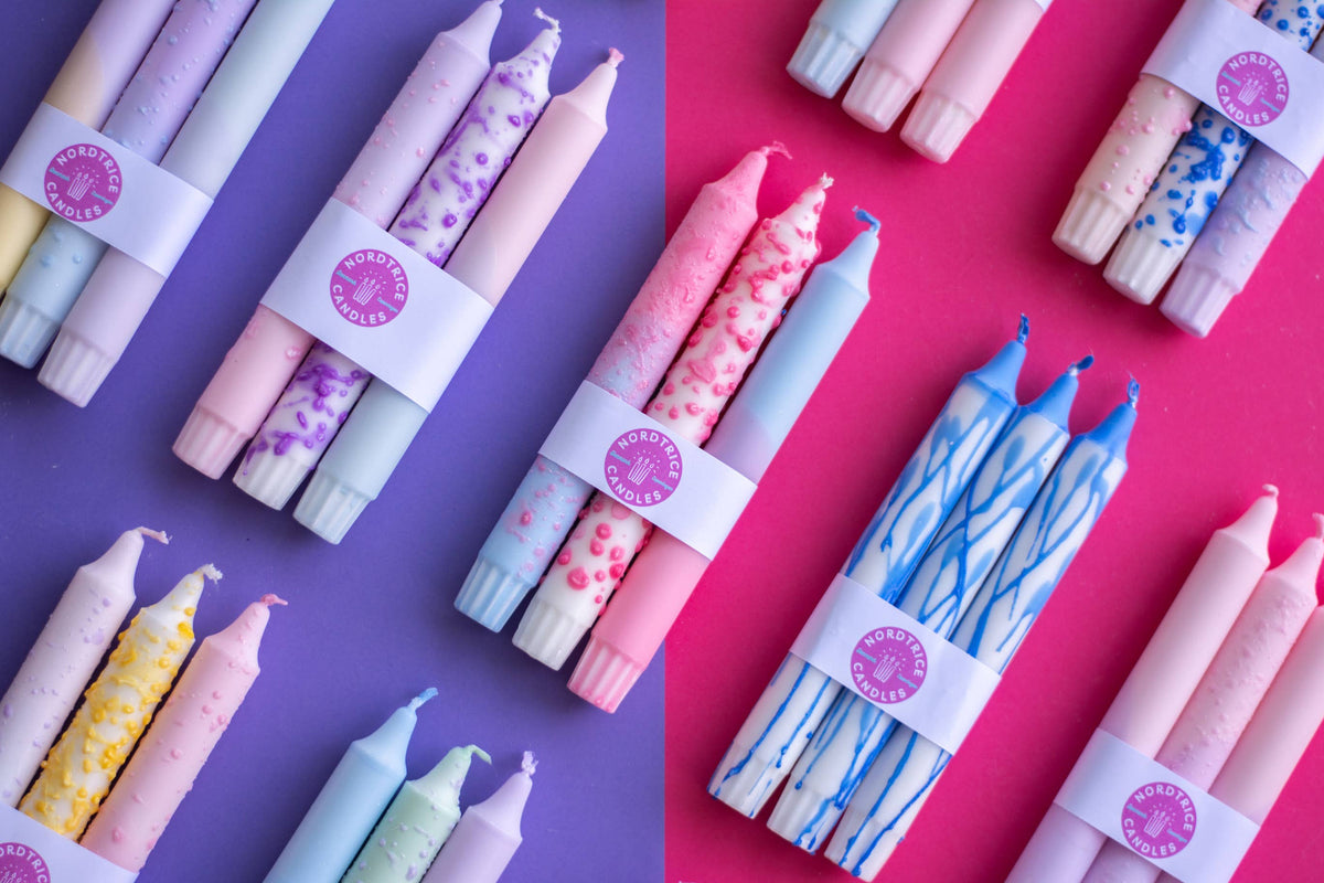 Taper candles- 3 pack/ Fuschia