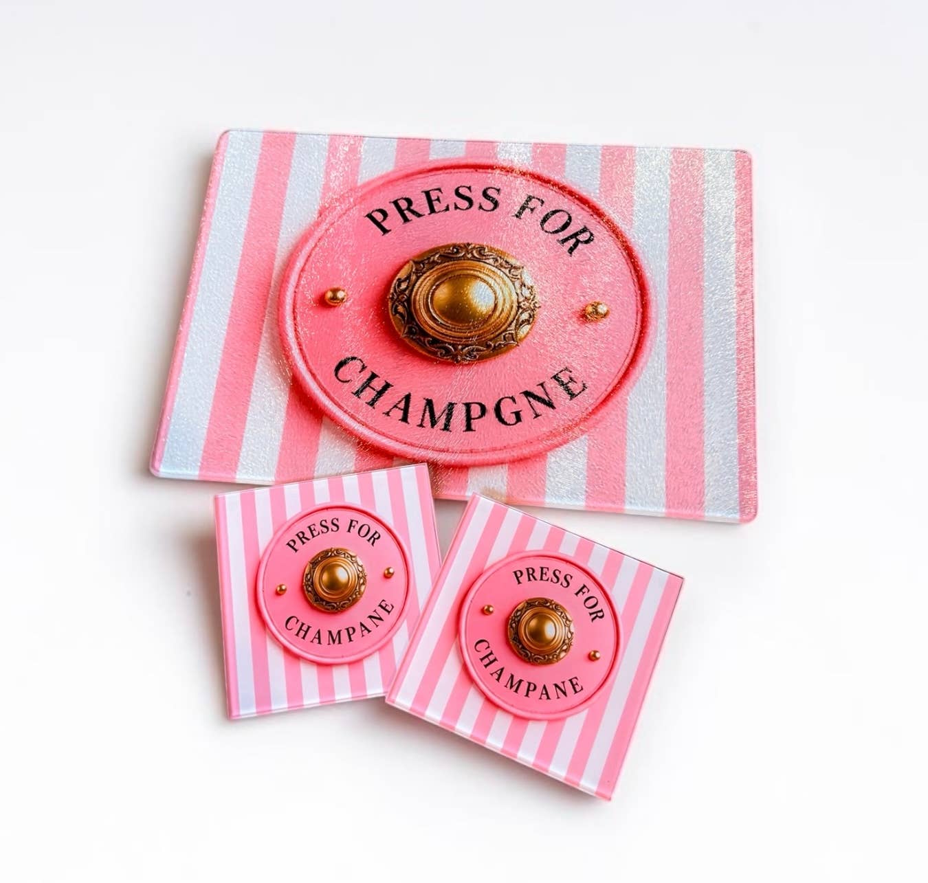 Press For Champagne  Coaster Set        