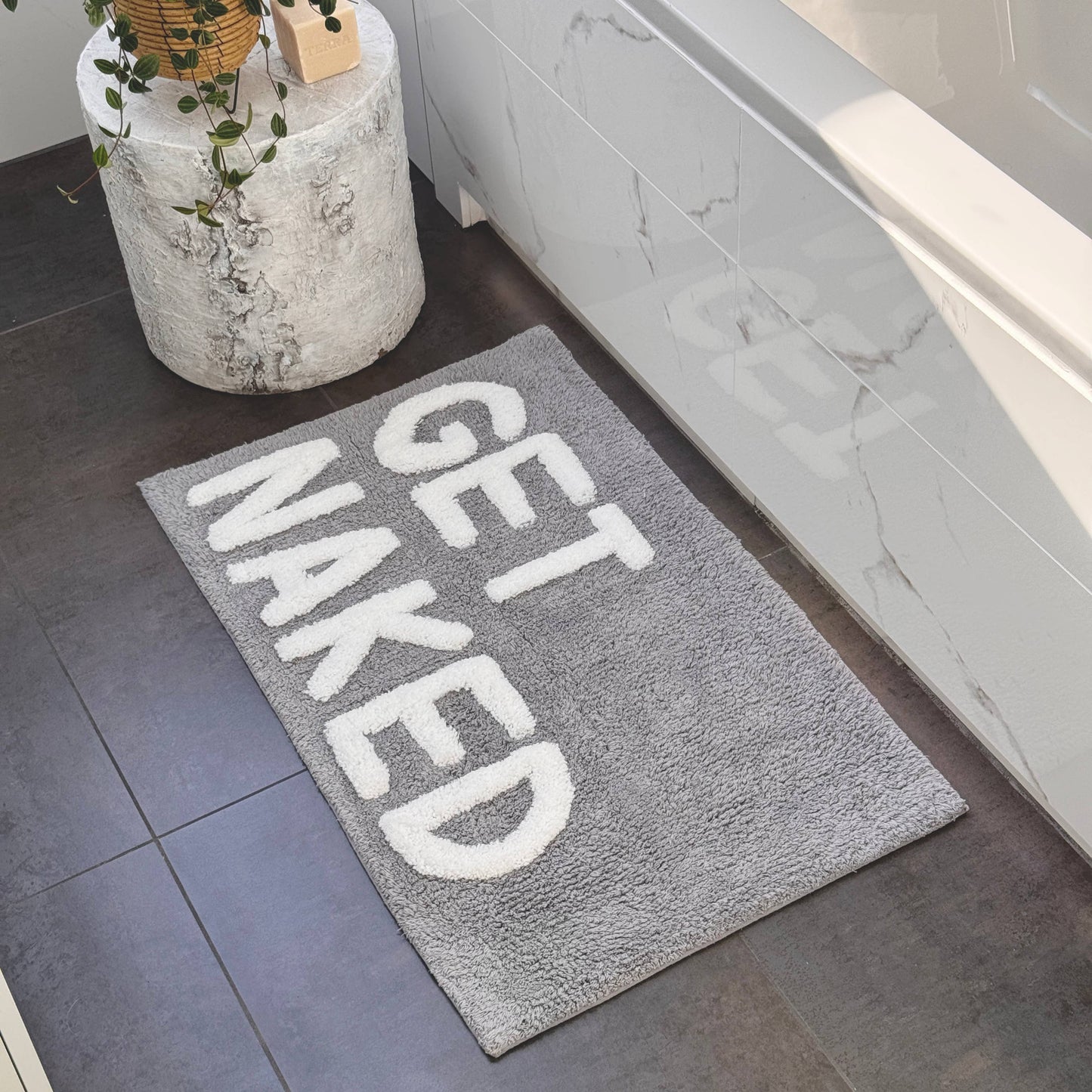 Get Naked Bath Mat - Non Slip Slogan Bathroom Rug