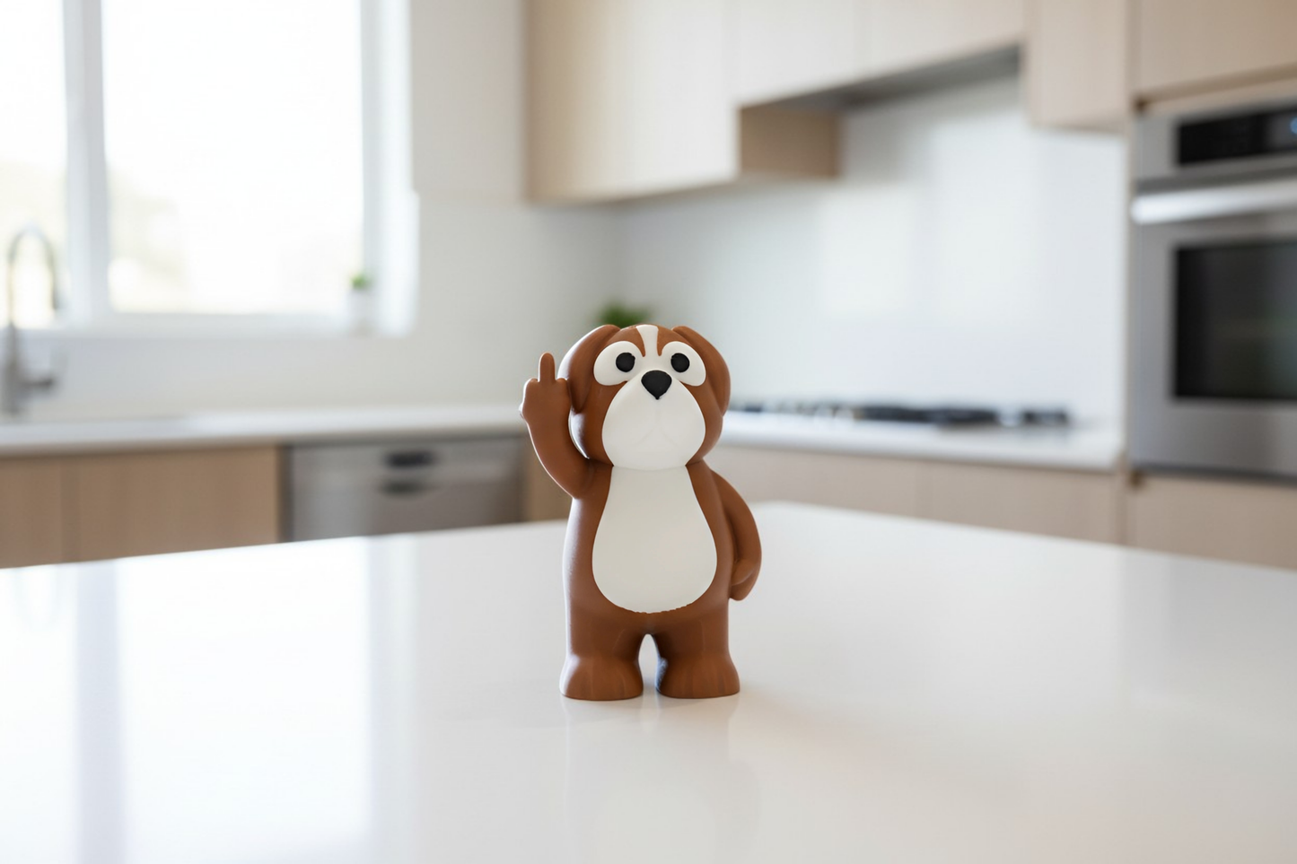 Dog Middle Finger Figurine, Funny Gag Gift