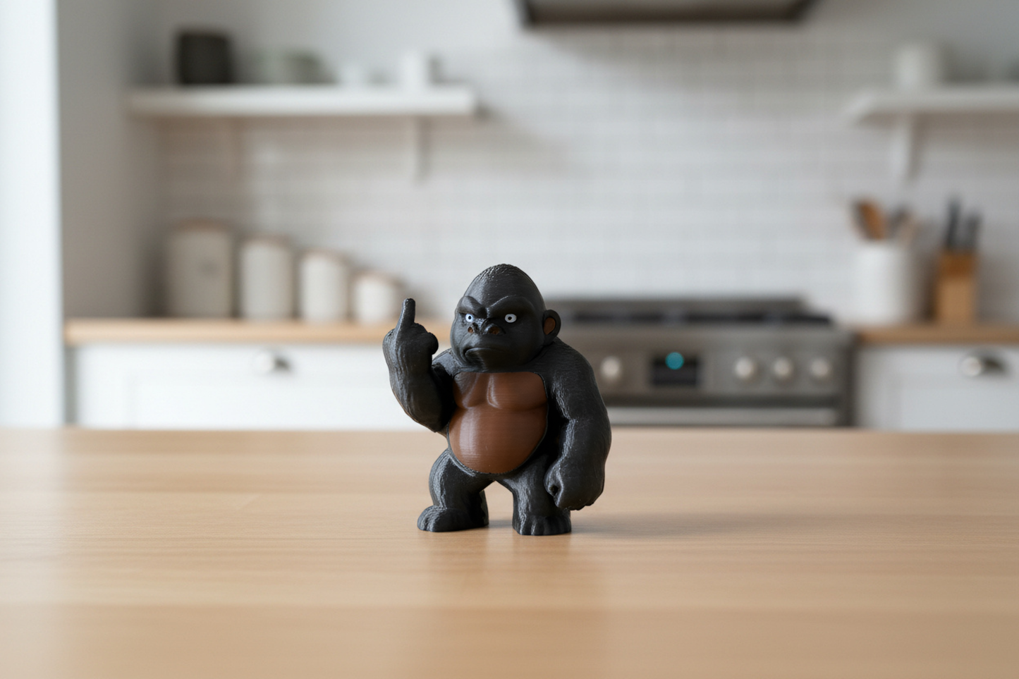 Gorilla Middle Finger Figurine, Funny Gag Gift