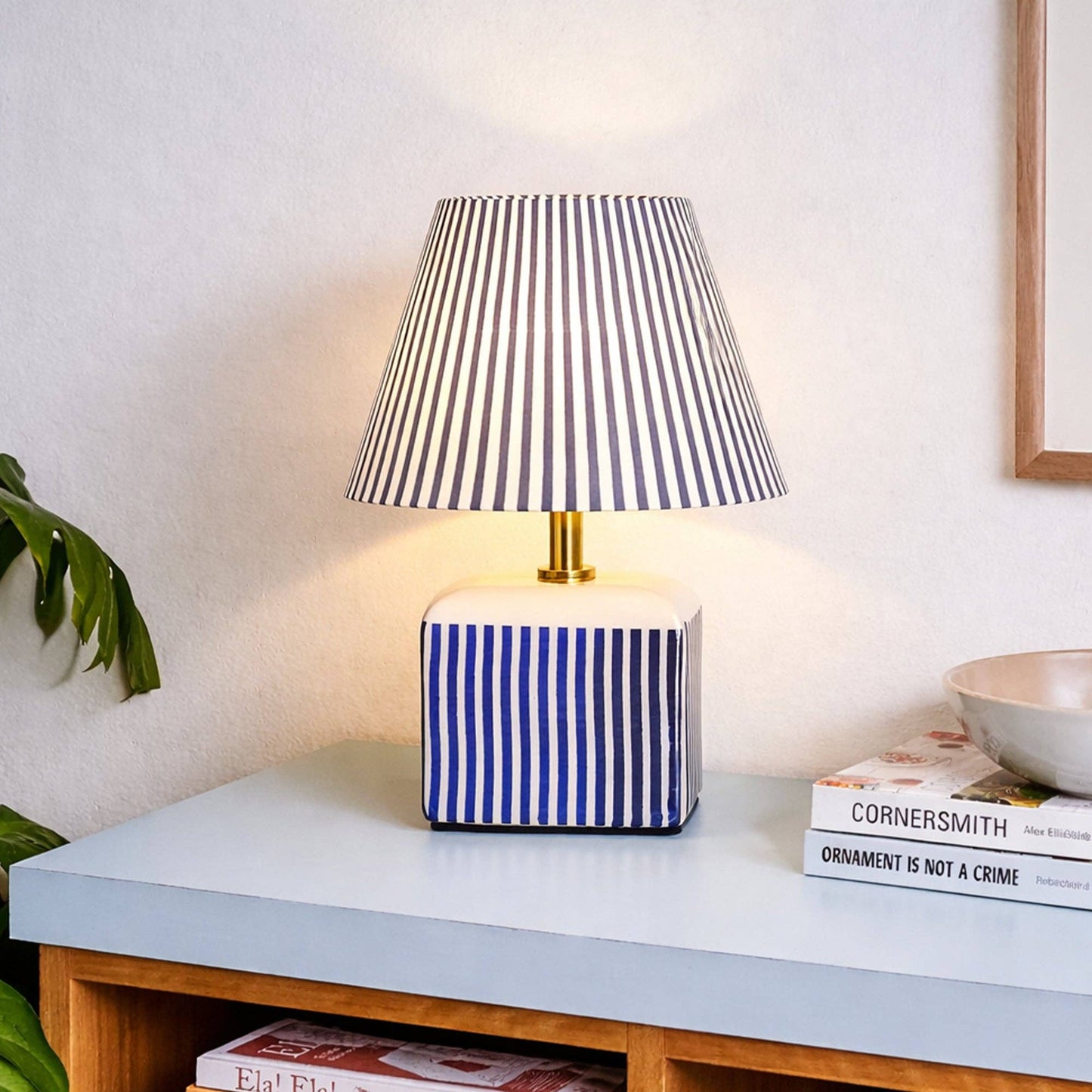 Amaris Ceramic Striped Table Lamp