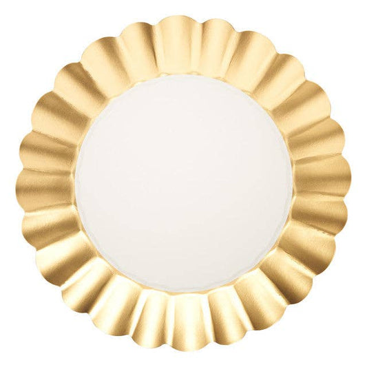 Gold & White Paper Dinner Plates | Pack of 8