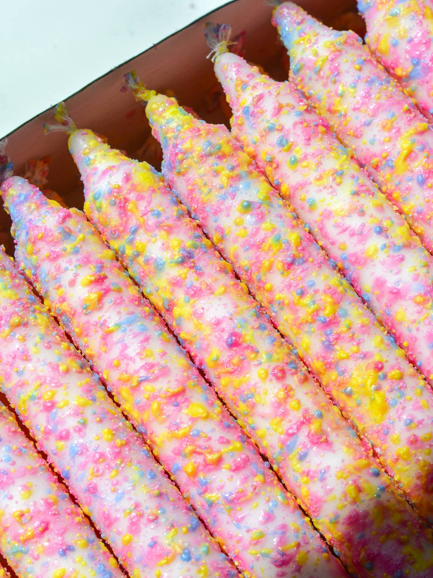 Taper candles- Summer vibes / Rainbow Confetti