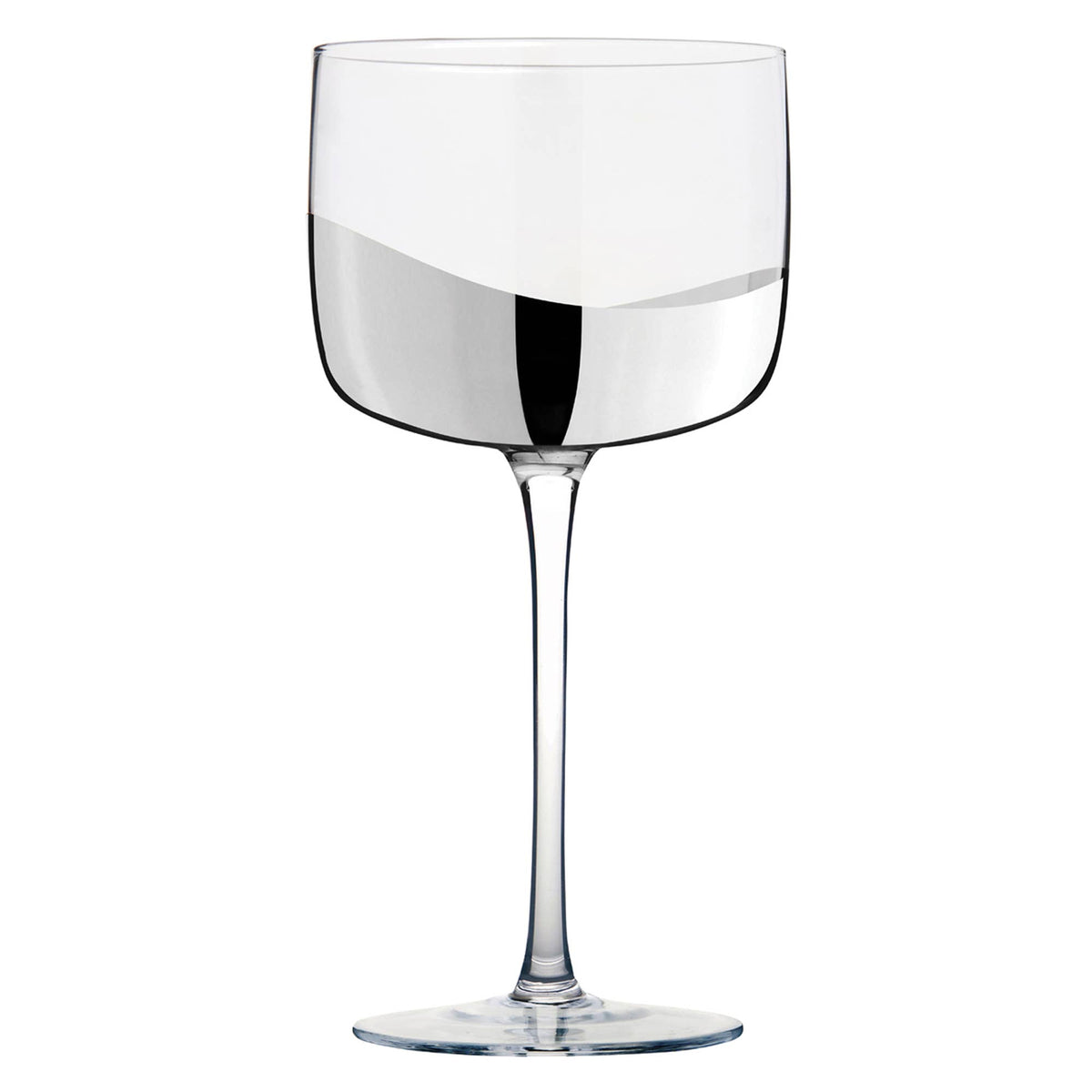 Wave Silver Gin Glasses, Set of 2 – Handcrafted Cocktail Glass Set
