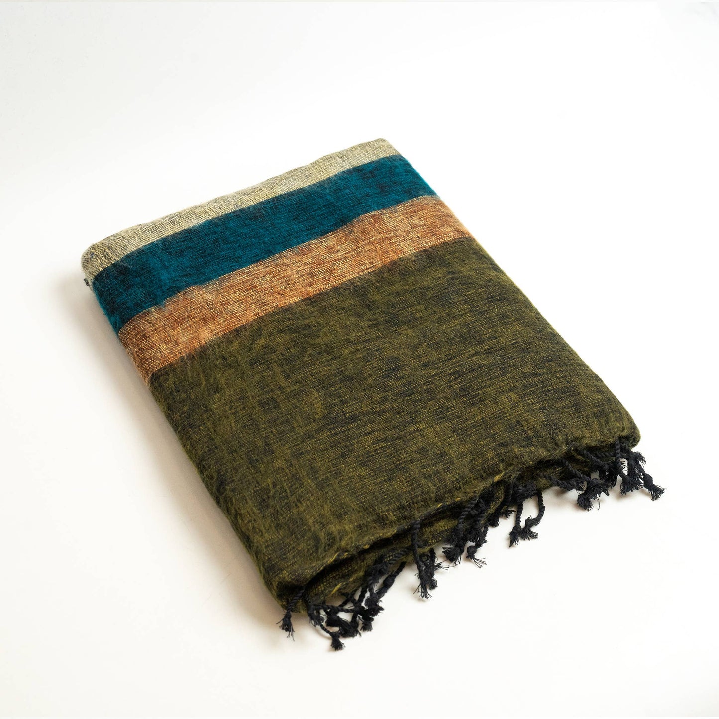 Extra Soft Yak wool Travel Throw Blanket  46"x96" Handmade