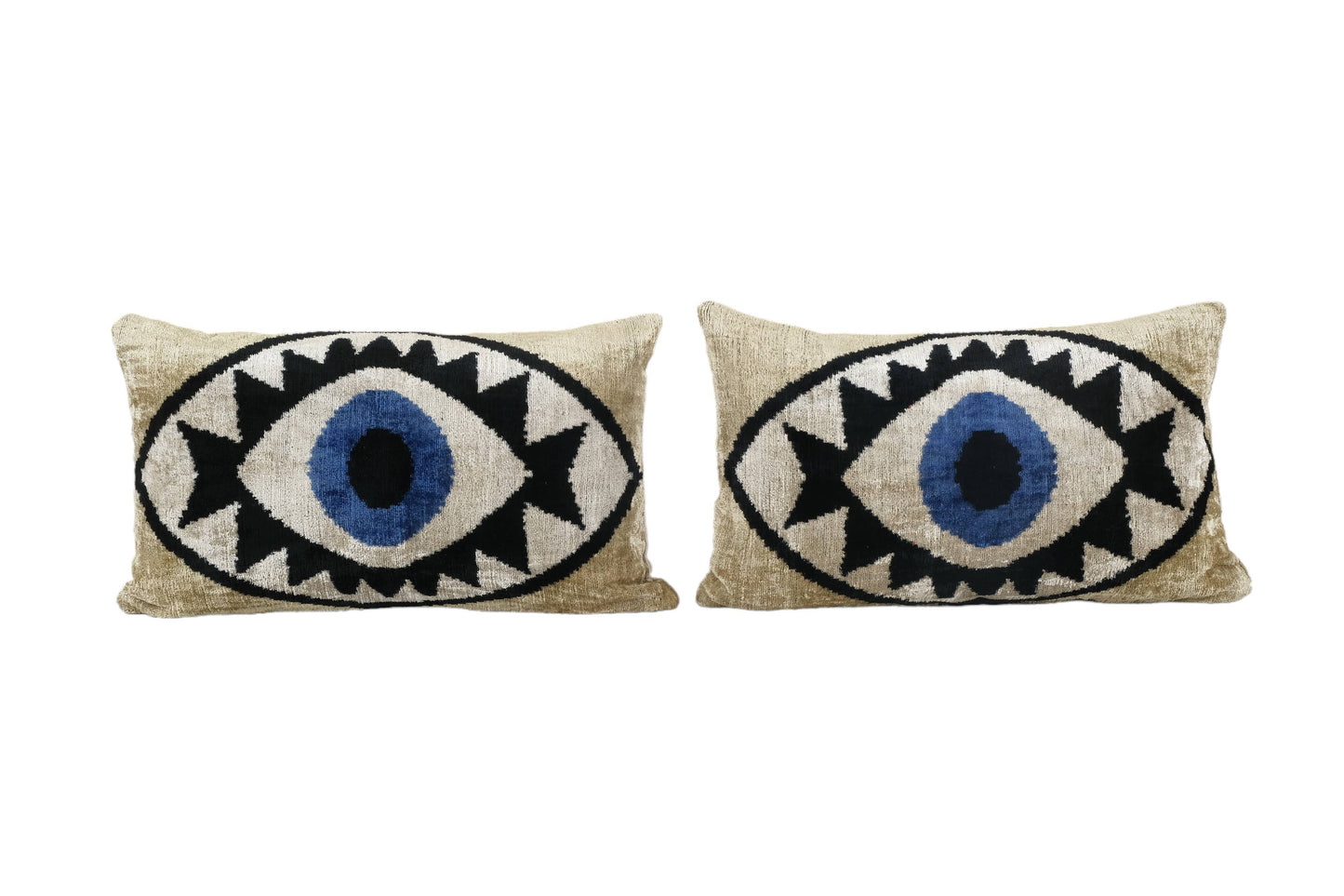 Silk Ikat Eye Velvet Pillow