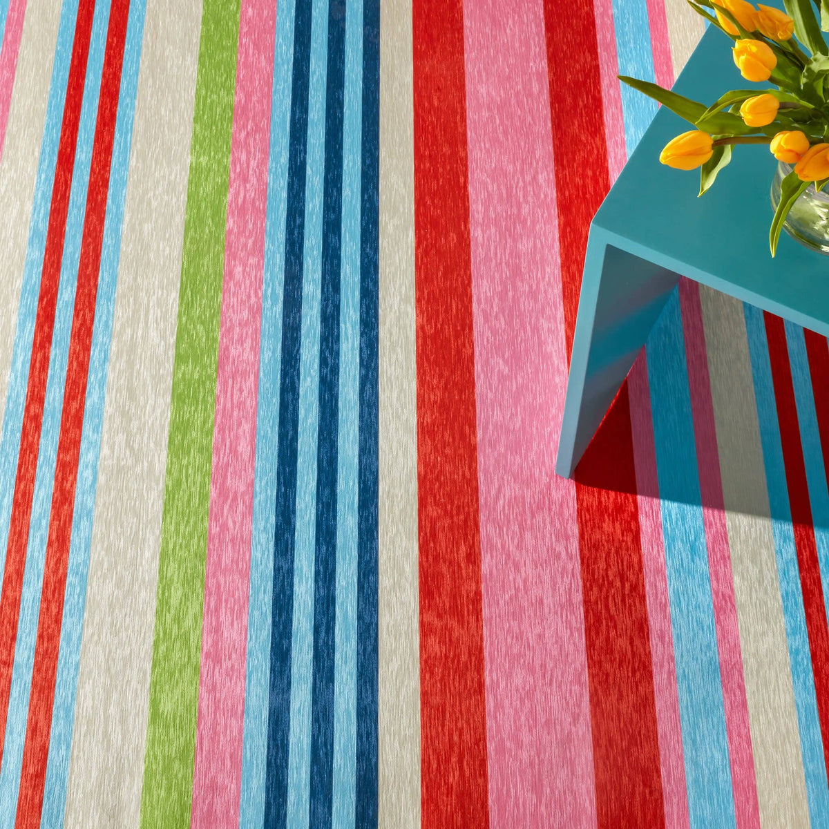 Beach Stripe Machine Washable Rug | Multi
