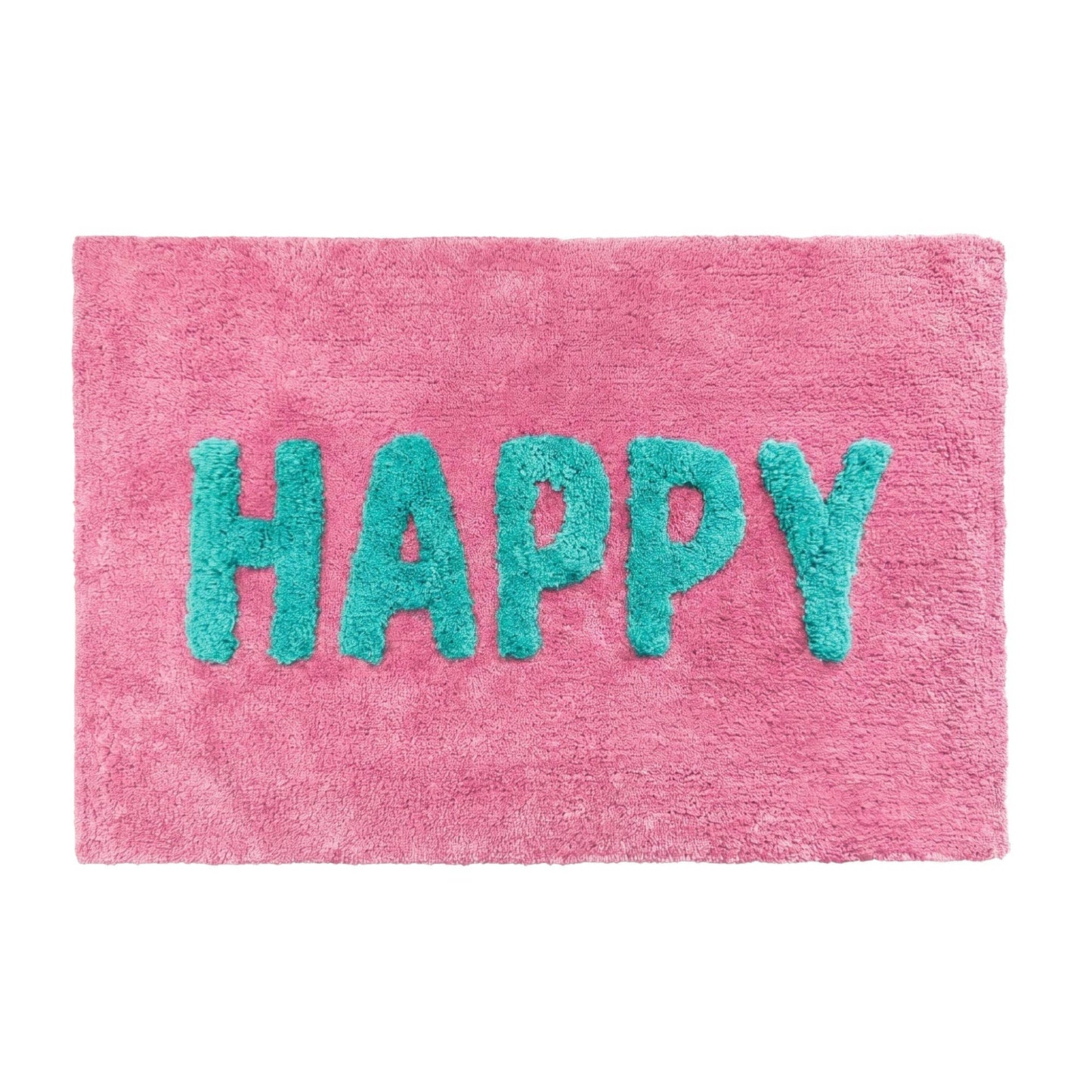Happy Slogan Colourful Bath Mat Non Slip - Soft & Absorbent