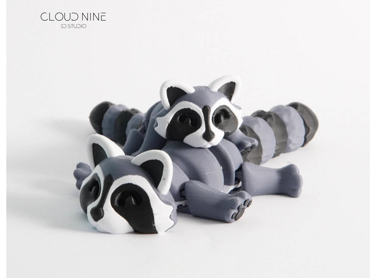 3D Printed Articulated Raccoon Fidget Toy, Cute Raccoon Desk Buddy