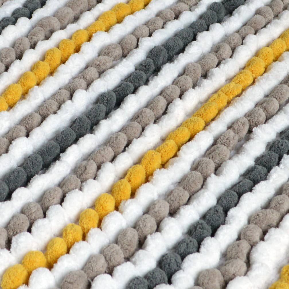 Striped Chunky Bobble Bath Mat - Super Soft & Absorbent