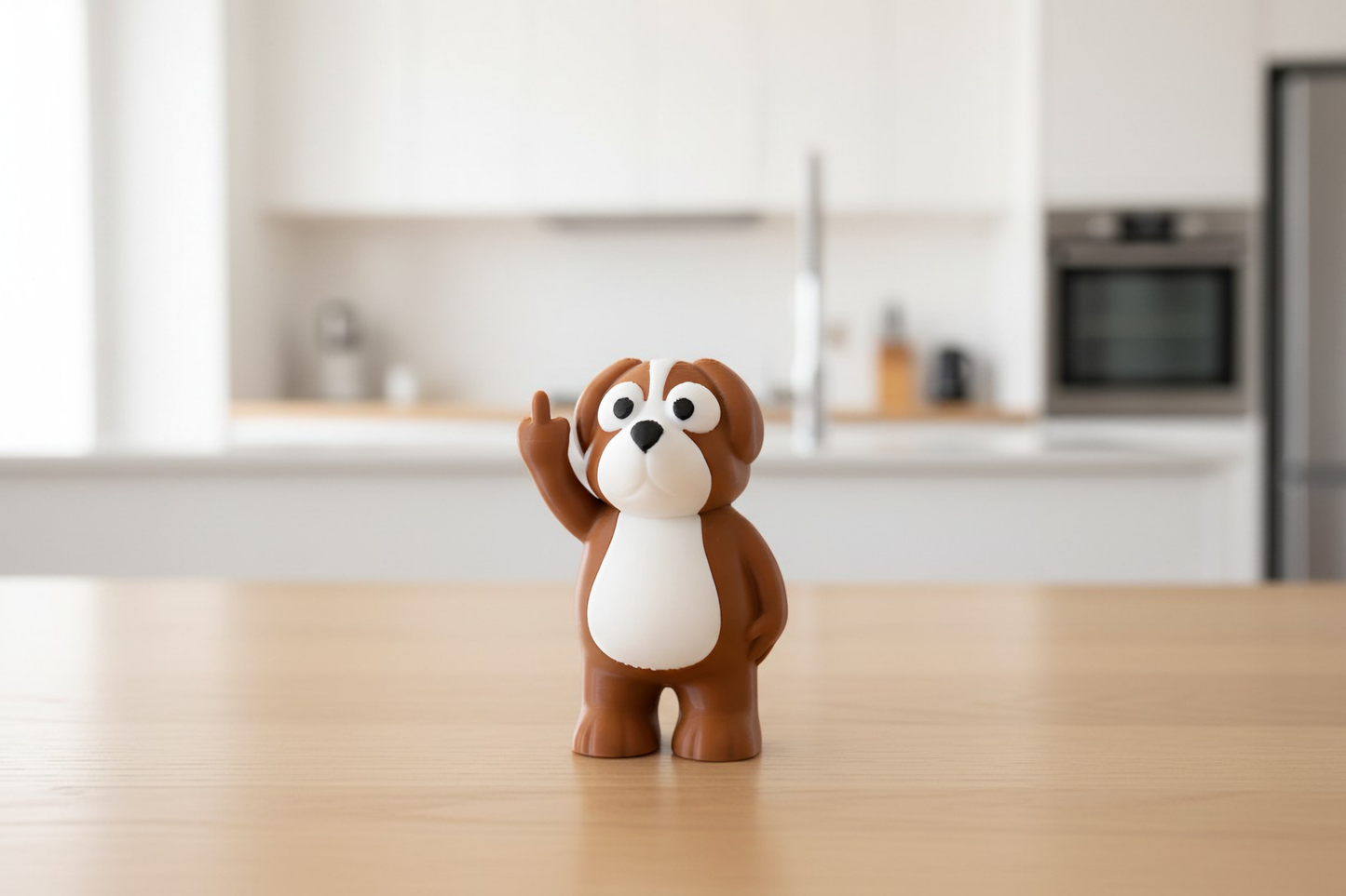 Dog Middle Finger Figurine, Funny Gag Gift