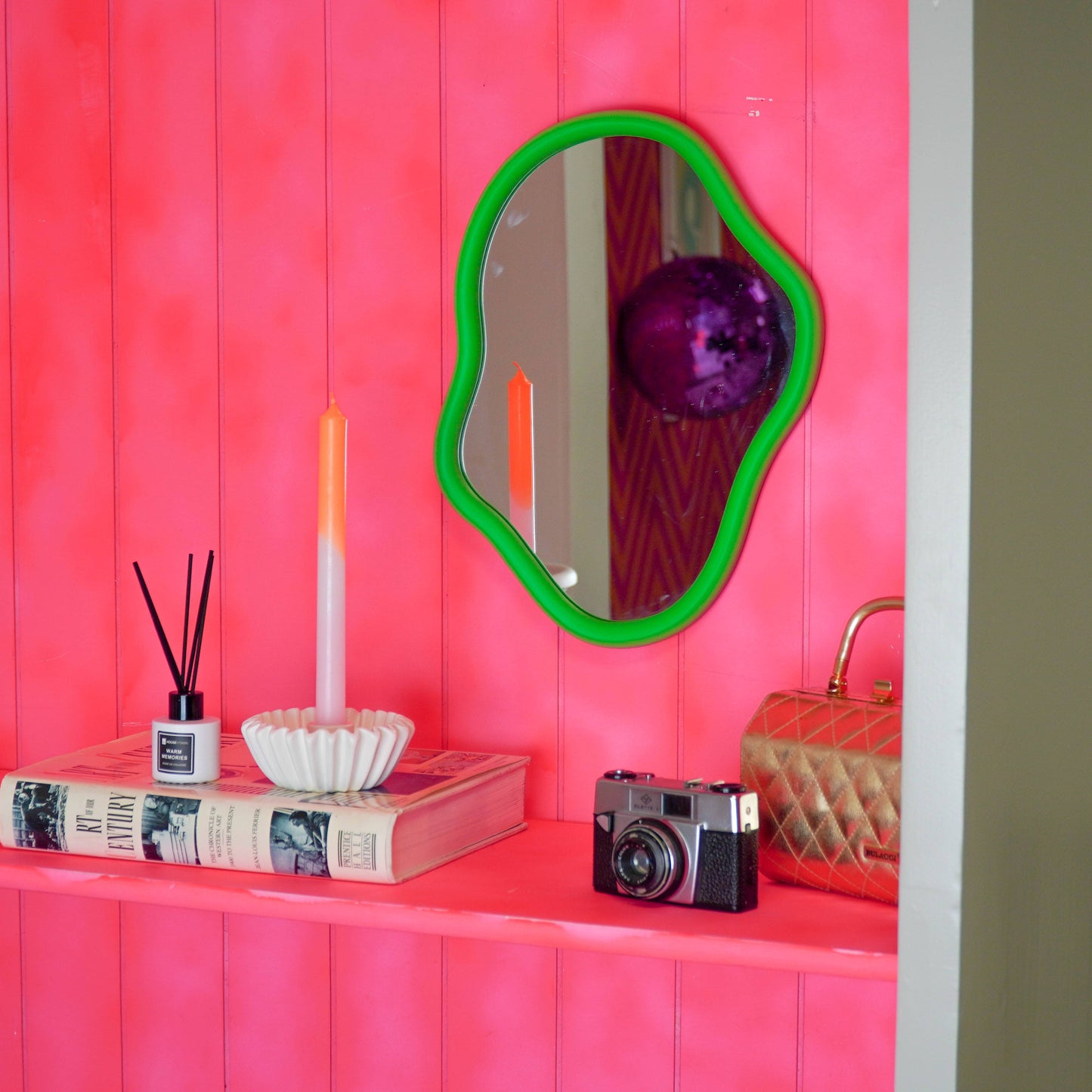 Mirror - Organic - MDF - Green - 30x40cm