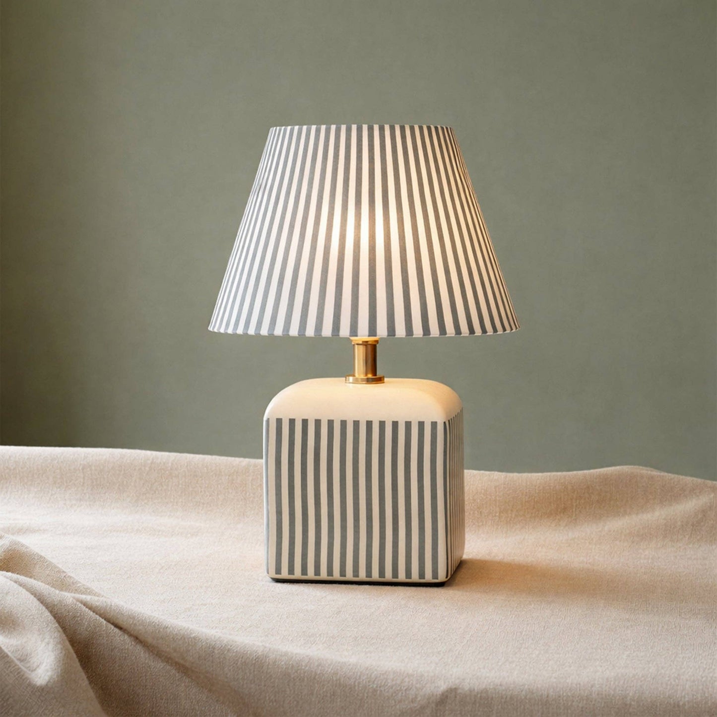 Amaris Ceramic Striped Table Lamp