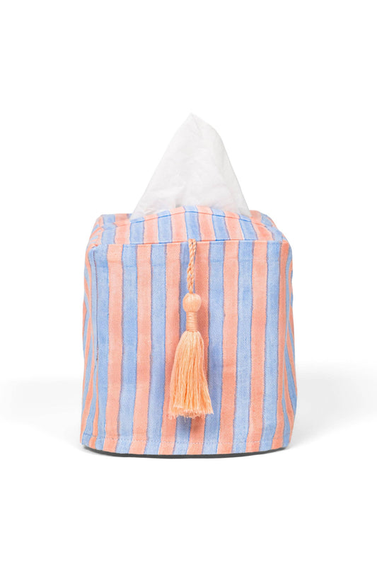 Stripes Blockprint Tissue Box Cover