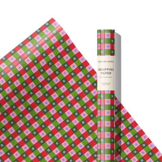 Holiday Checker Christmas Wrapping Paper | 10-Foot Roll