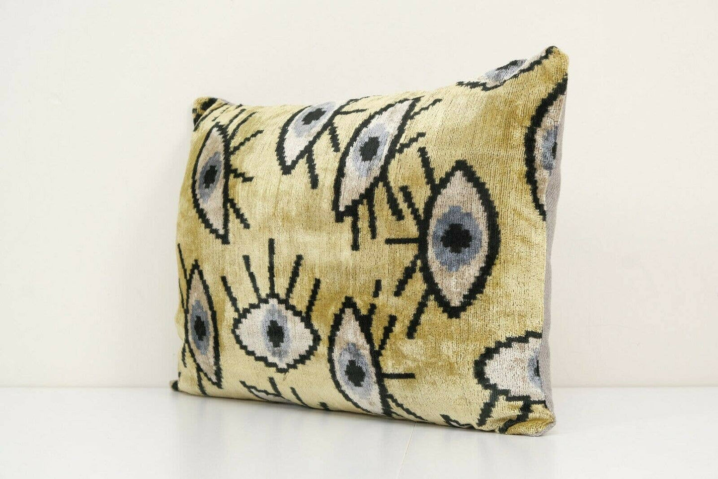 16" x 24" Ikat Eye Pillow Pillow Cover - Silk Ethnic Velvet