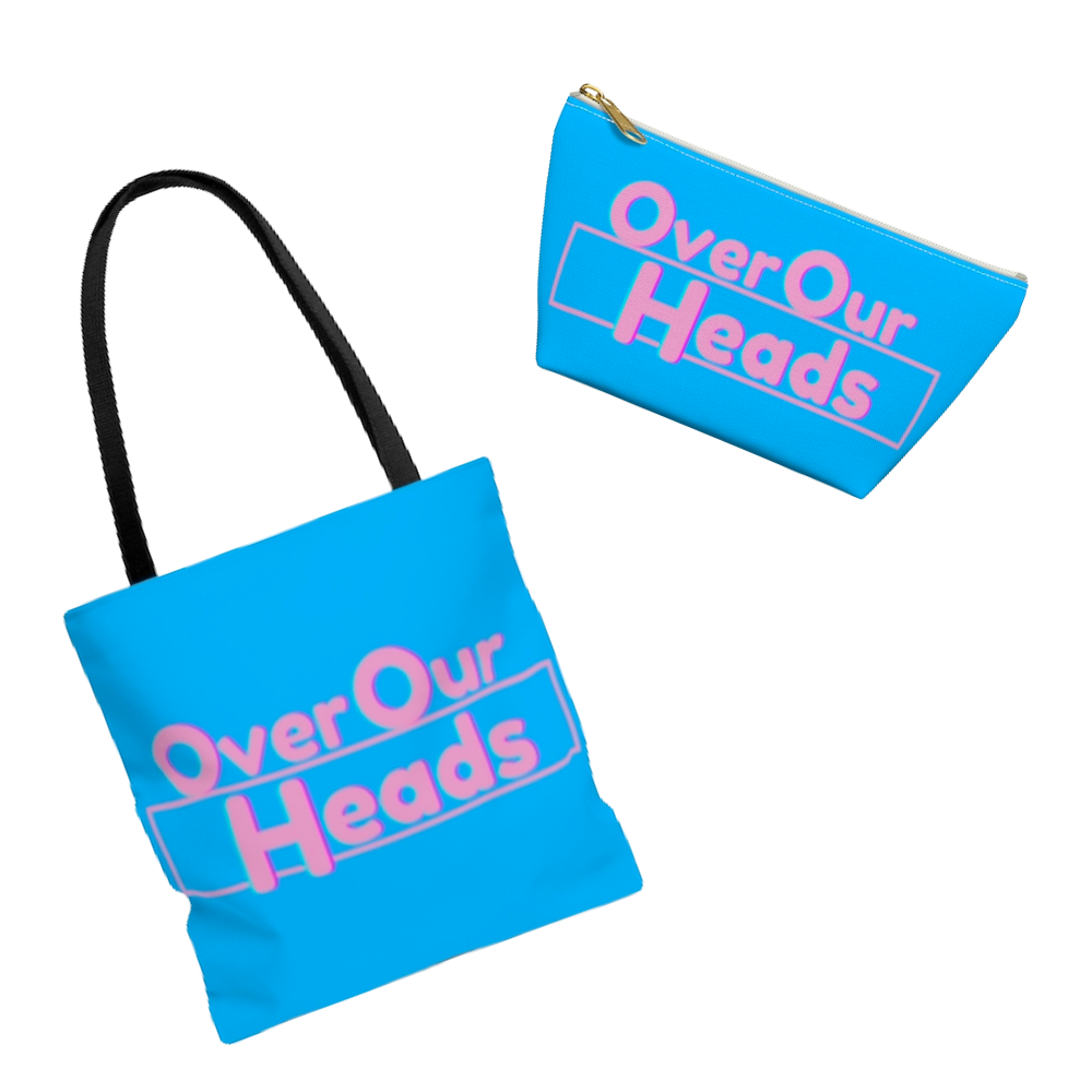Over Our Heads Tote Bag & Matching Cosmetic Bag - 16 Inches