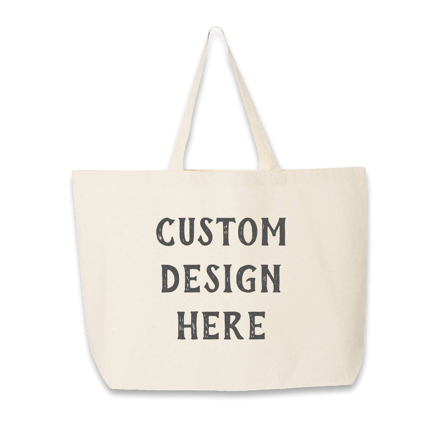 Custom Printed Large Canvas Tote Bag with Your Design