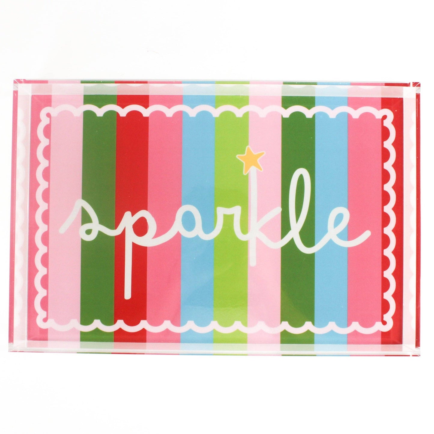 Holiday Sparkle Rectangular Acrylic Tray, 2 Sizes