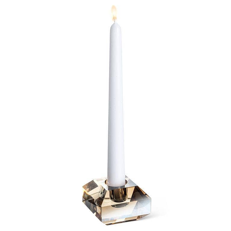Amber Flat Cut Square Taper Holder